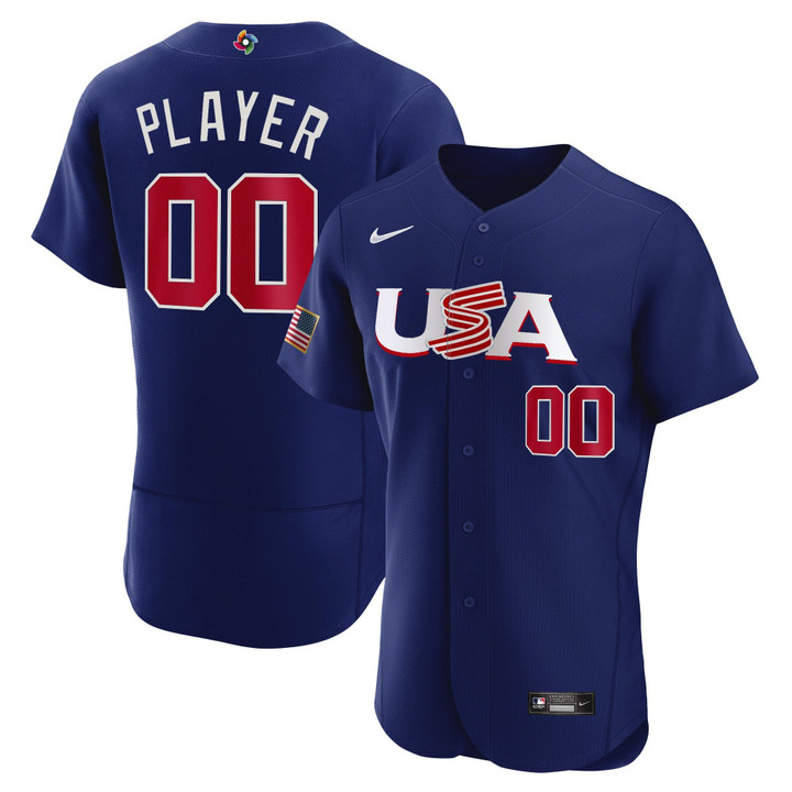 USA 2023 World Baseball Custom Flex Base Jersey - All Stitched