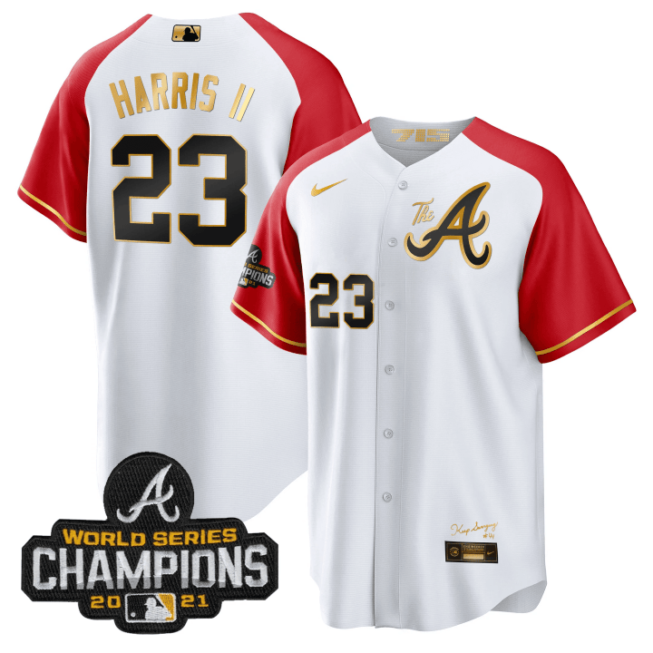 Men's Atlanta Braves Champions Alternate Gold Cool Base Jersey - All Stitched