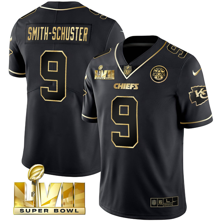 Men's JuJu Smith-Schuster Chiefs White Gold & Black Gold Jersey - All Stitched