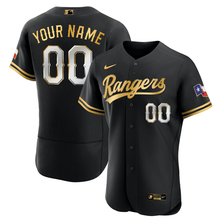 Texas Rangers 2023 Gold Custom Jersey - All Stitched