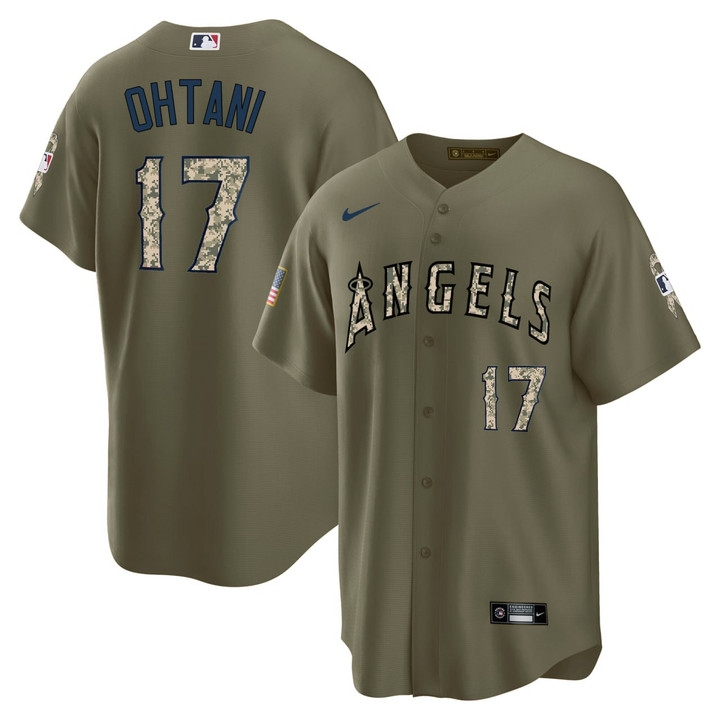 Shohei Ohtani Los Angeles Angels Salute To Service Jersey - All Stitched