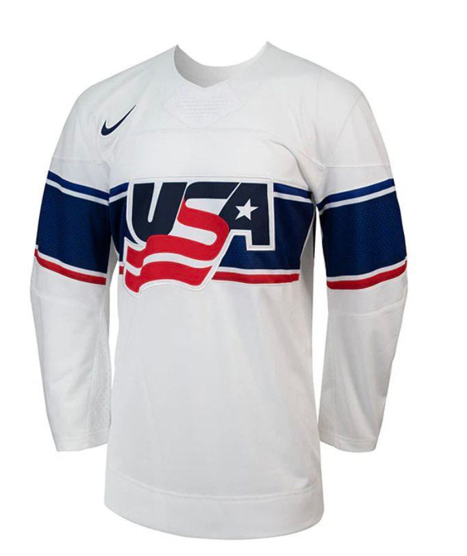 Team USA Hockey Custom White Jersey - All Stitched