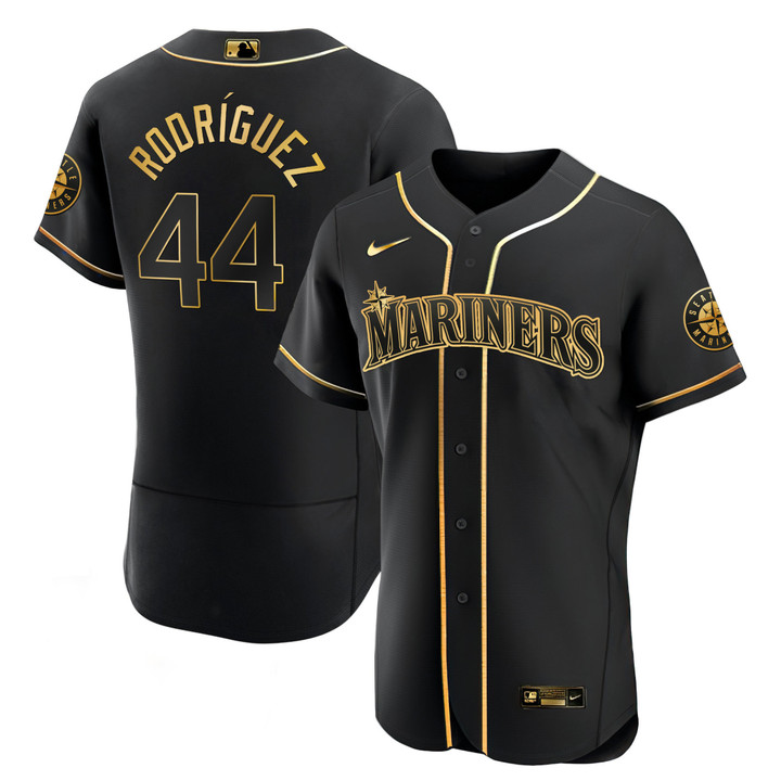 Julio Rodriguez Seattle Mariners White Gold & Black Gold Jersey - All Stitched