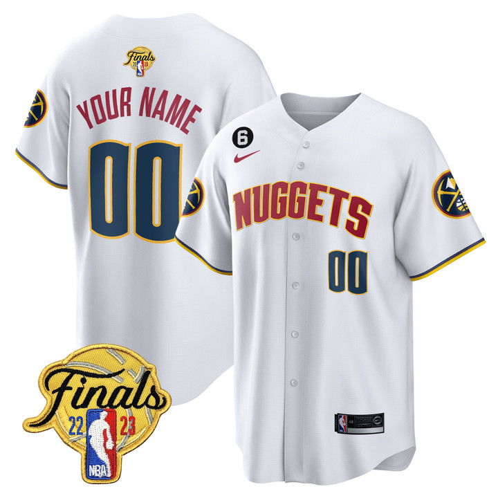 Denver Nuggets 2023 Finals Patch Baseball Custom Jersey - All Stitched