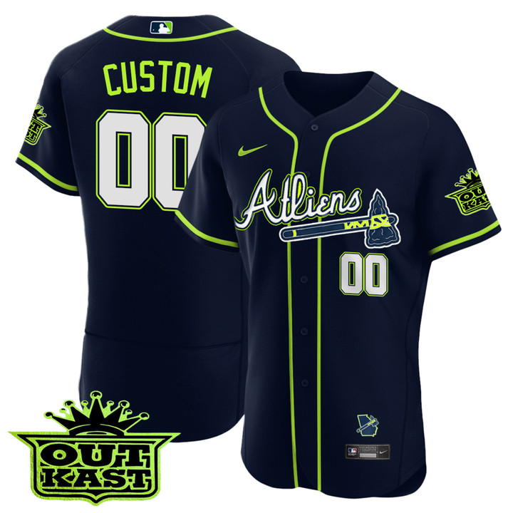 Atlanta Braves Atliens Flex Base Custom Jersey - All Stitched