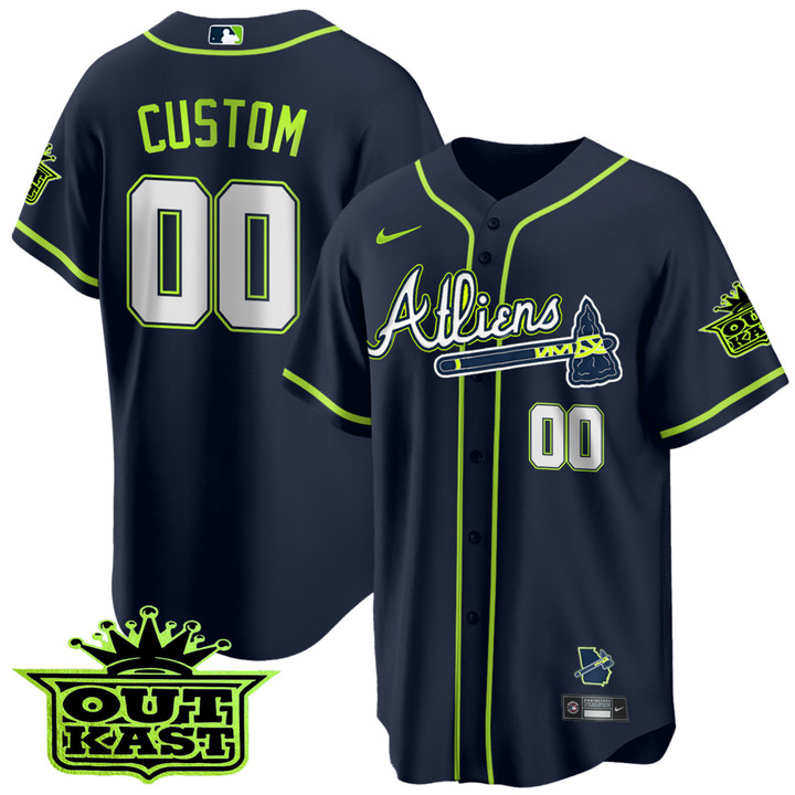 Atlanta Braves Atliens Cool Base Custom Jersey - All Stitched
