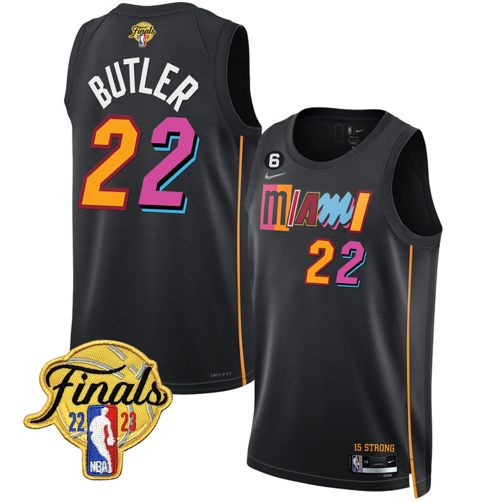 Men's Miami Heat 2023 Finals Patch Collection Jersey V2 - All Stitched