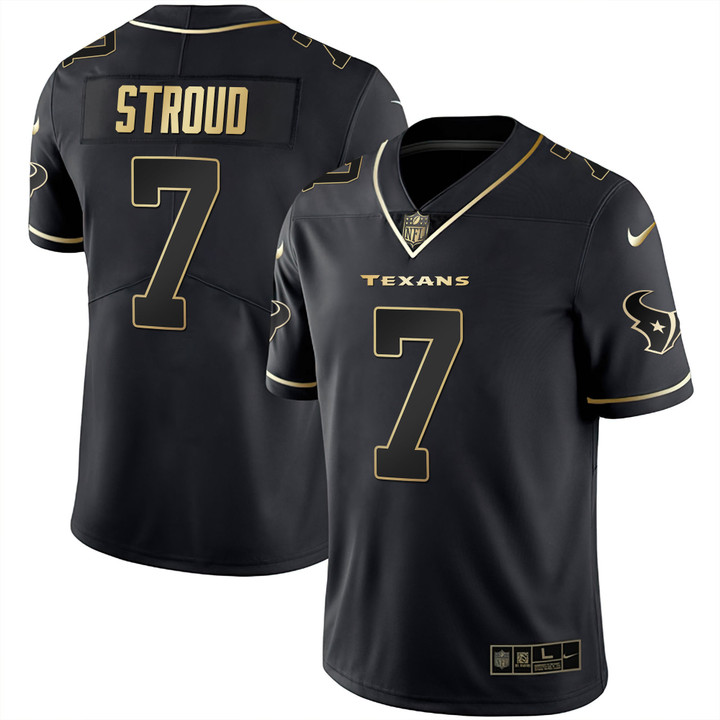 C.J. Stroud Houston Texans Black Gold Jersey - All Stitched