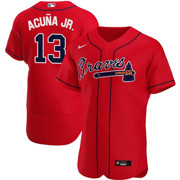Ronald Acuna Jr. Atlanta Braves Red Jersey - All Stitched