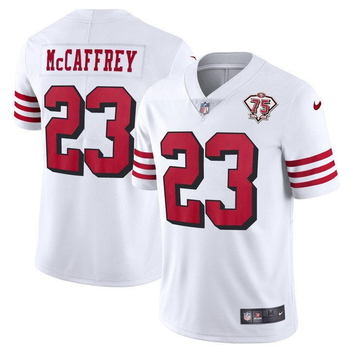 Youth's Christian McCaffrey 49ers 75th Anniversary White - All Stitched