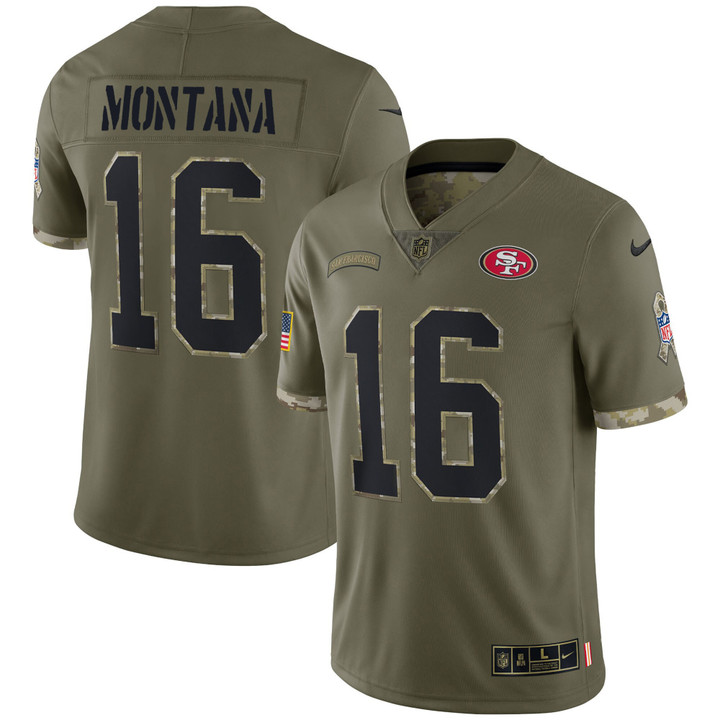 Joe Montana 49ers Salute To Service Jersey - All Stitched