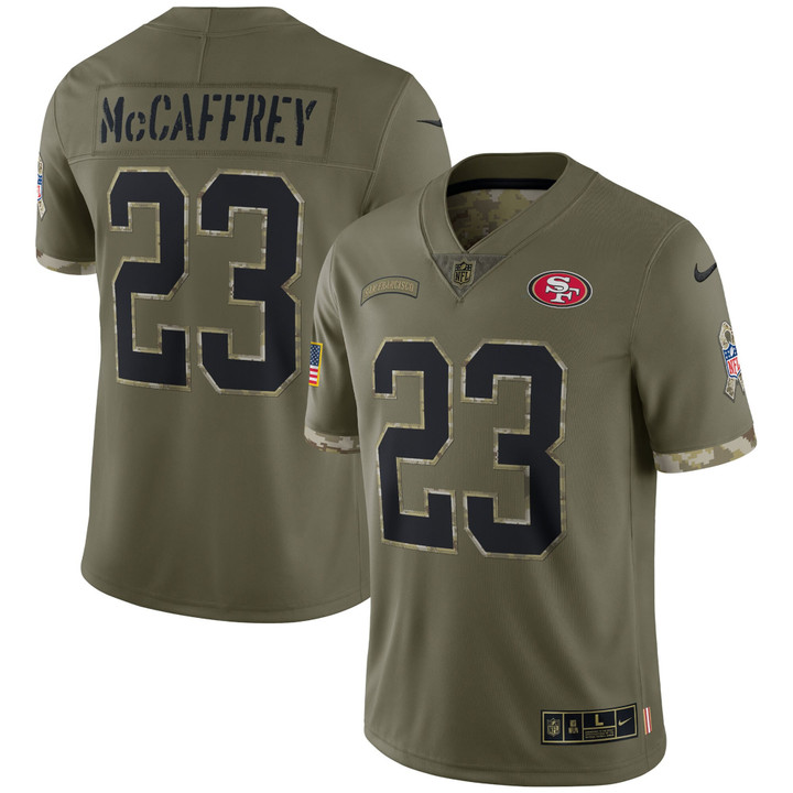 Christian McCaffrey 49ers Salute To Service Jersey - All Stitched