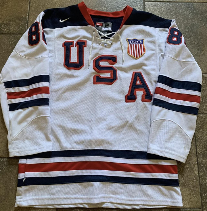 Patrick Kane USA Team White Jersey - All Stitched
