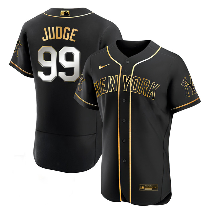 Men's New York Yankees Black Limited & Gold Jersey - All Stitched