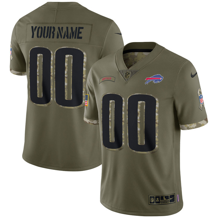 Bills Salute To Service Custom Name and Number - All Stitched