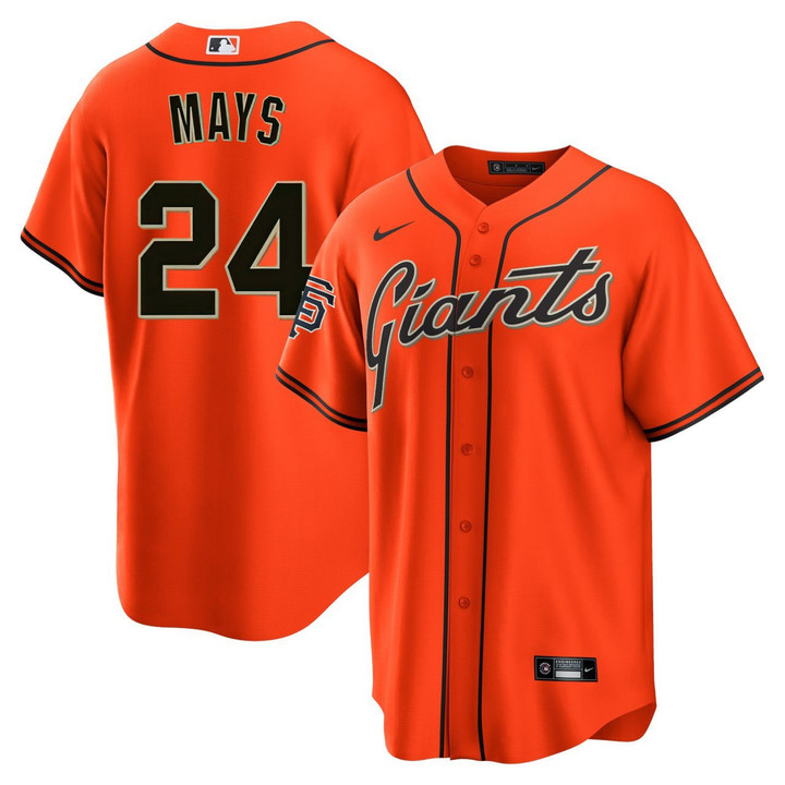 Willie Mays Giants Orange Cool Base Jersey - All Stitched