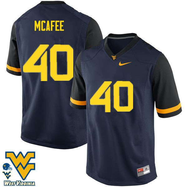 Pat McAfee West Virginia Mountaineers Navy Jersey - All Stitched