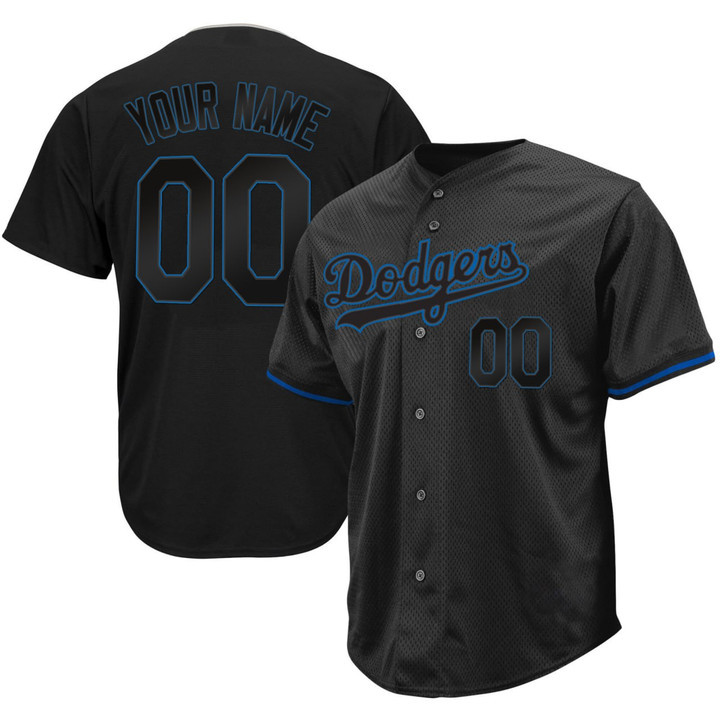 Los Angeles Dodgers Black Royal Custom Jersey - All Stitched