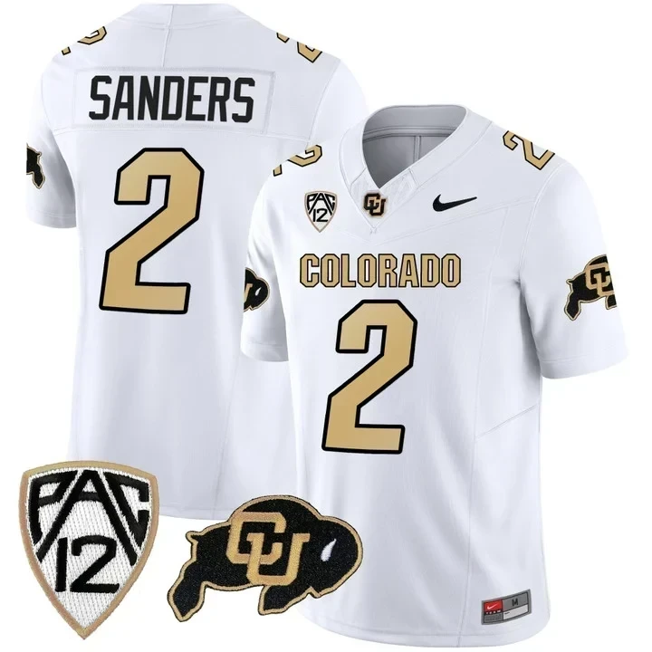 Shedeur Sanders Colorado Buffaloes White Jersey - All Stitched