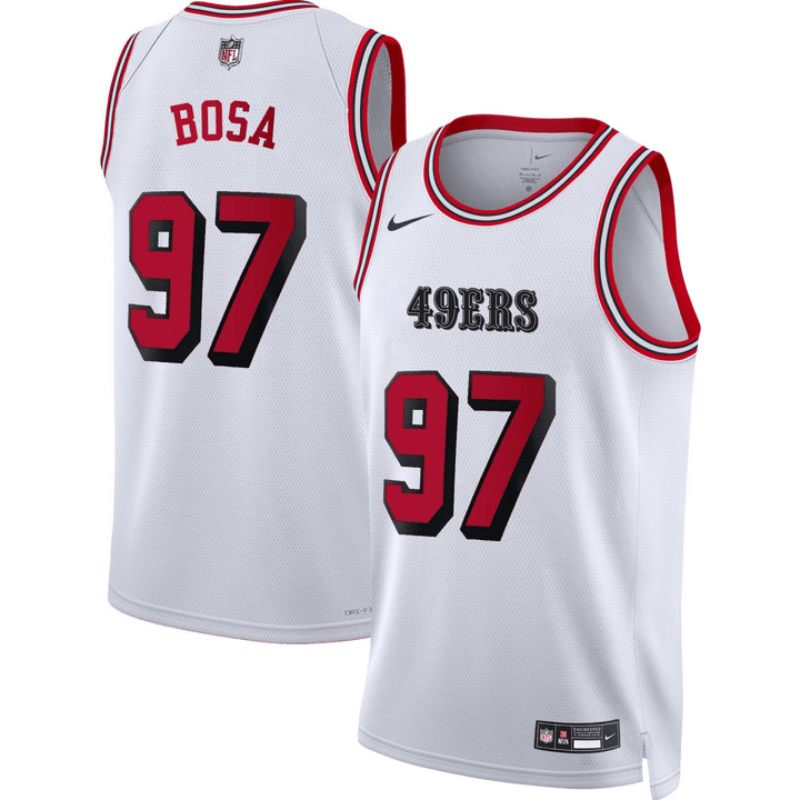 Men's Nick Bosa 49ers Basketball Jersey - All Stitched