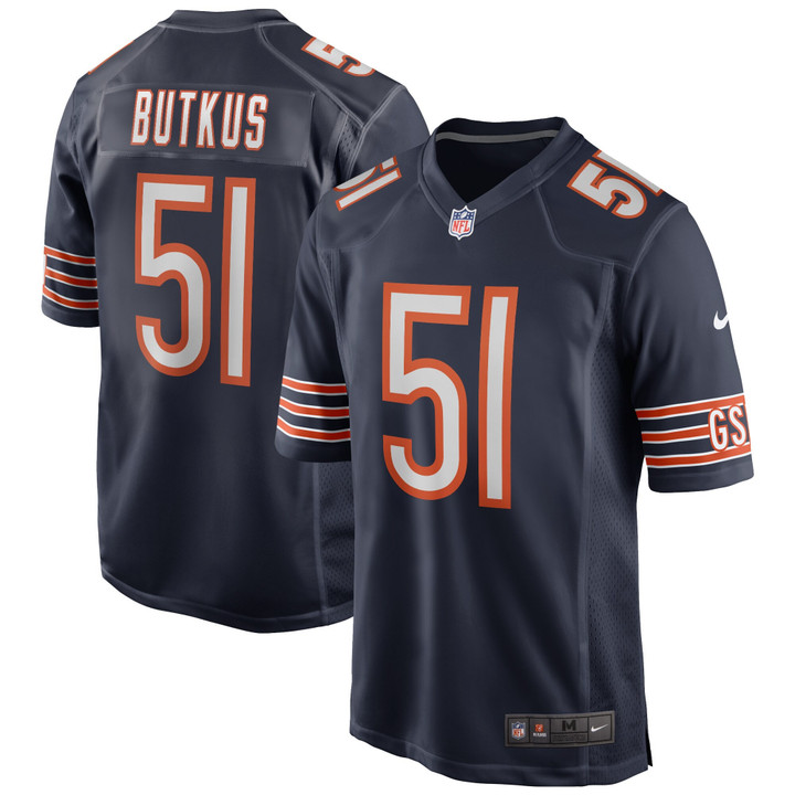Men's Dick Butkus Chicago Bears GSH Navy Jersey - All Stitched