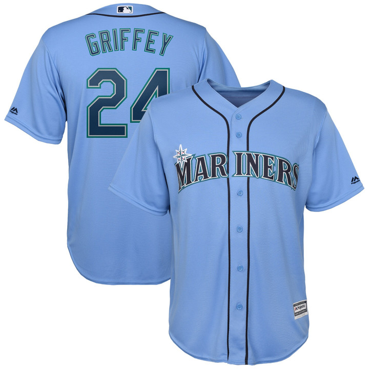 Ken Griffey Jr. Seattle Mariners Light Blue Jersey - All Stitched