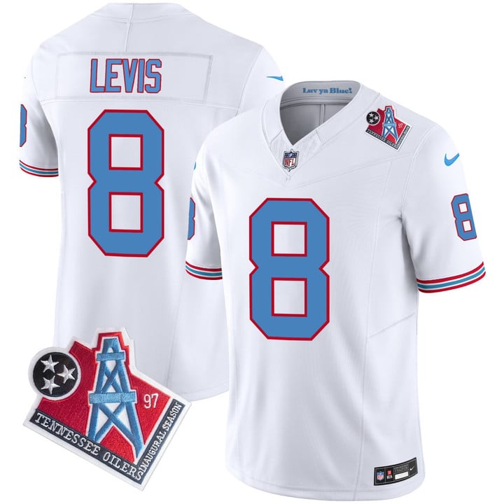 Will Levis Tennessee Titans Oilers Throwback White Jersey – All Stitched