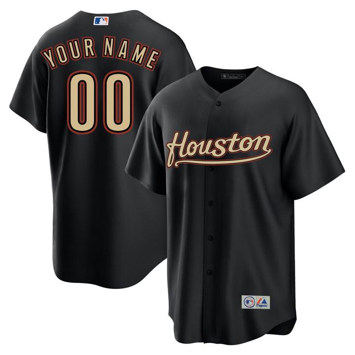 Houston Astros Throwback Black Custom Jersey - All Stitched