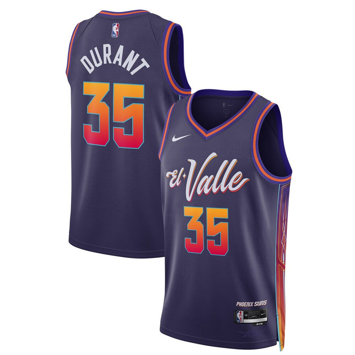 Kevin Durant Phoenix Suns El Valle 2024 City Edition Purple Jersey - All Stitched