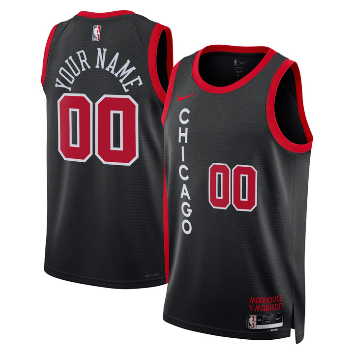 Chicago Bulls 2024 City Edition Custom Black Jersey - All Stitched