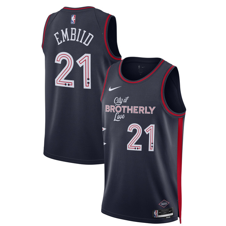 Joel Embiid Philadelphia 76ers 2023/24 Swingman City Edition Jersey - All Stitched