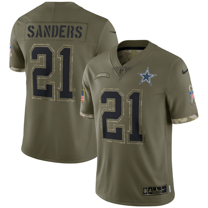 Deion Sanders Dallas Cowboys Salute To Service Jersey - All Stitched