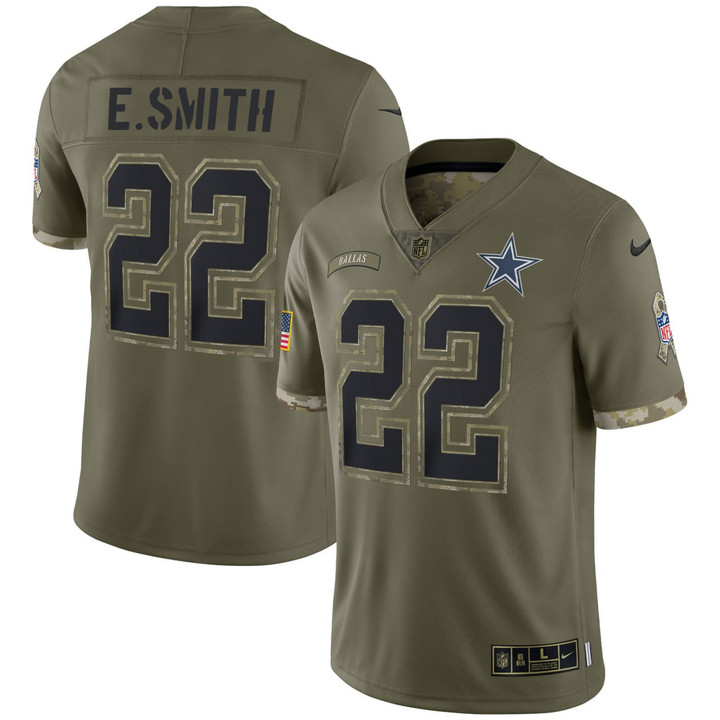 Emmitt Smith Dallas Cowboys Salute To Service Jersey - All Stitched