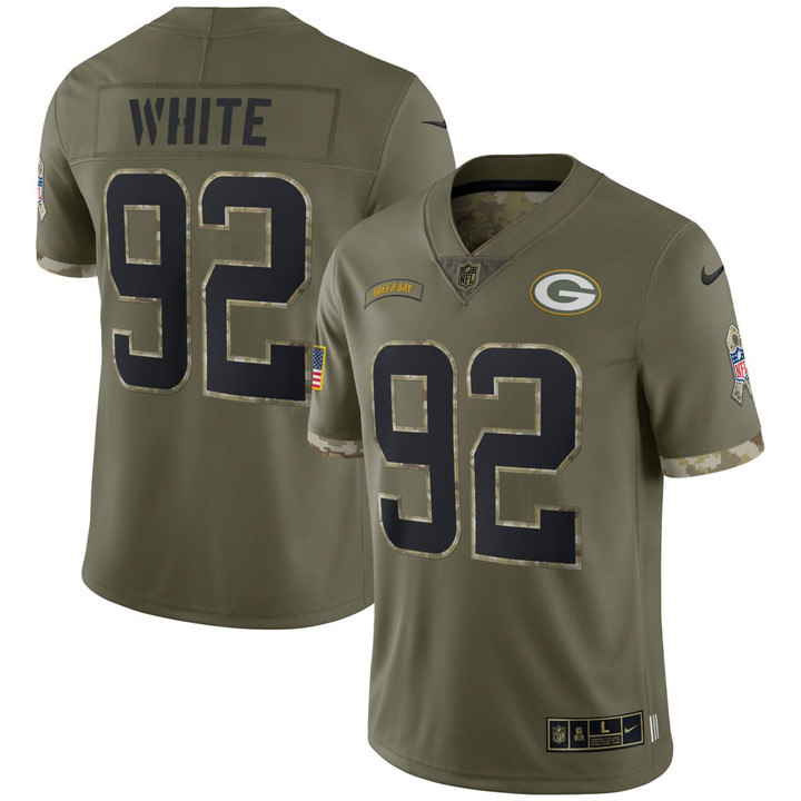 Reggie White Green Bay Packers Salute To Service Jersey - All Stitched