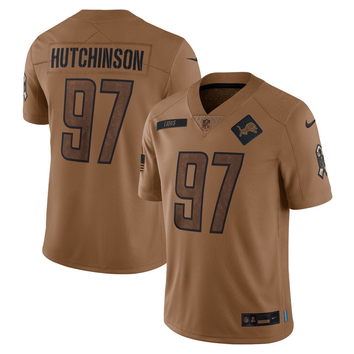 Aidan Hutchinson Detroit Lions 2023 Salute To Service Limited Jersey - All Stitched