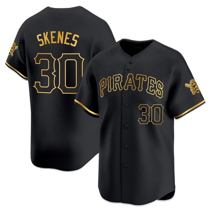 Paul Skenes Pittsburgh Pirates Black Gold Jersey - All Stitched