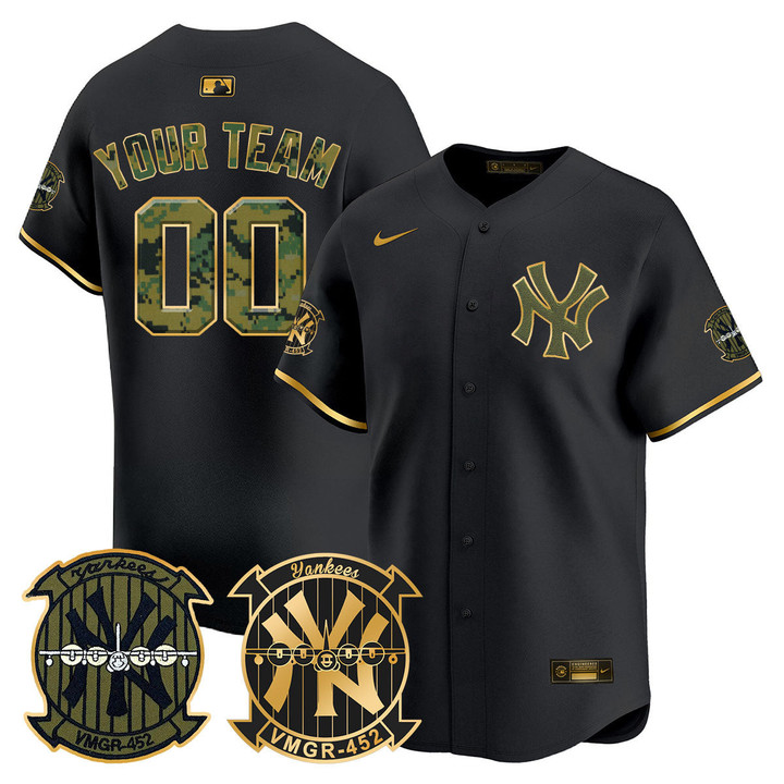 New York Yankees Woodland USMC Alternate Vapor Premier Limited Custom Jersey - All Stitched