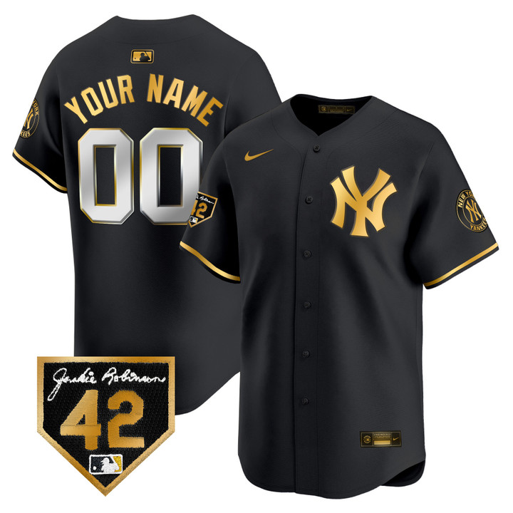 New York Yankees 2024 Jackie Robinson Patch Vapor Premier Limited Custom Jersey - All Stitched