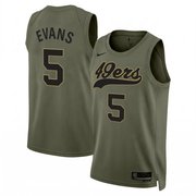 Mike Evans San Francisco 49ers Olive Green Basketball Jersey - All Stitched