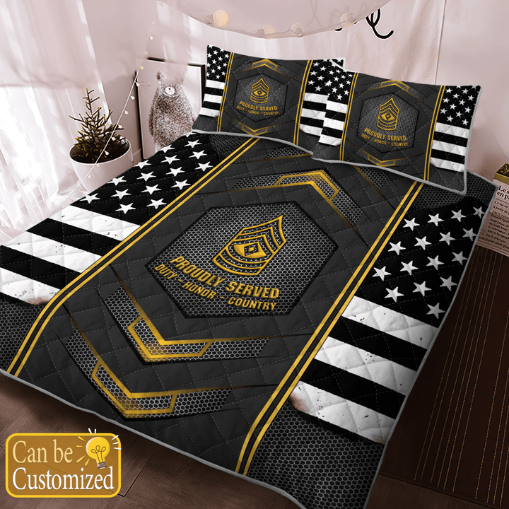 Proudly Served - Army Veteran Bedding Set 01