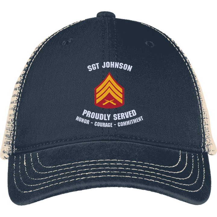 USMC Veteran - Embroidered Mesh Back Cap