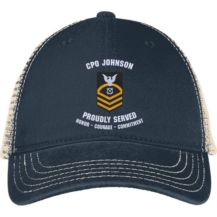 USN Veteran - Embroidered Mesh Back Cap