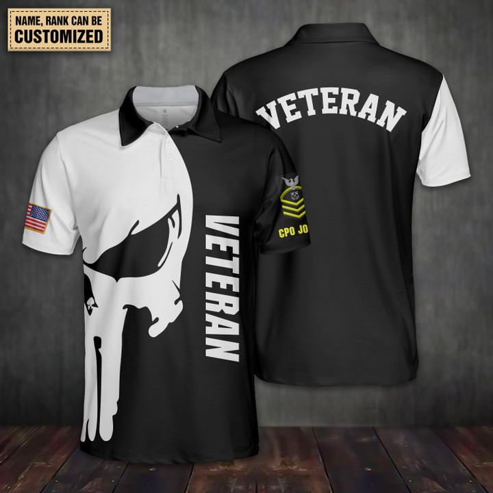 USN Veteran - Personalized Polo Shirt (Premium)