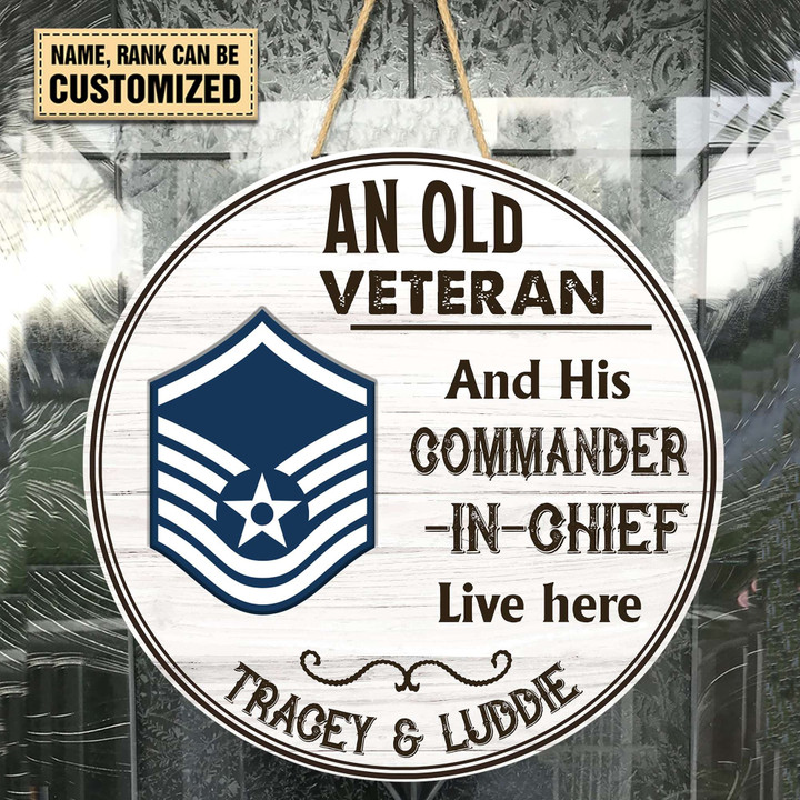 AF Veteran - Personalized Wooden Sign 01
