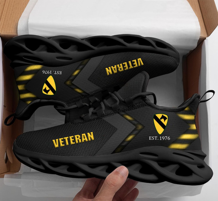 Division Of Veteran - Personalized Black Clunky Sneakers 01