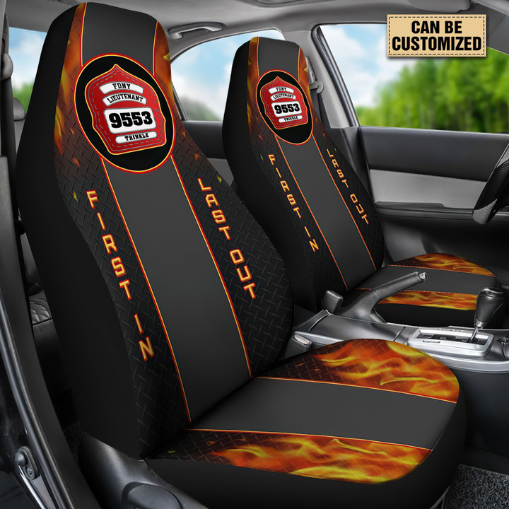 Firefighter - Personalized Car Seat Covers 01 - Universal Fit - Set 2
