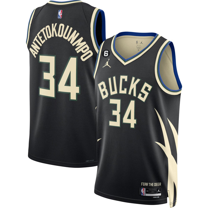 Men's Milwaukee Bucks #6 Patch Collection Jersey - All Stitched