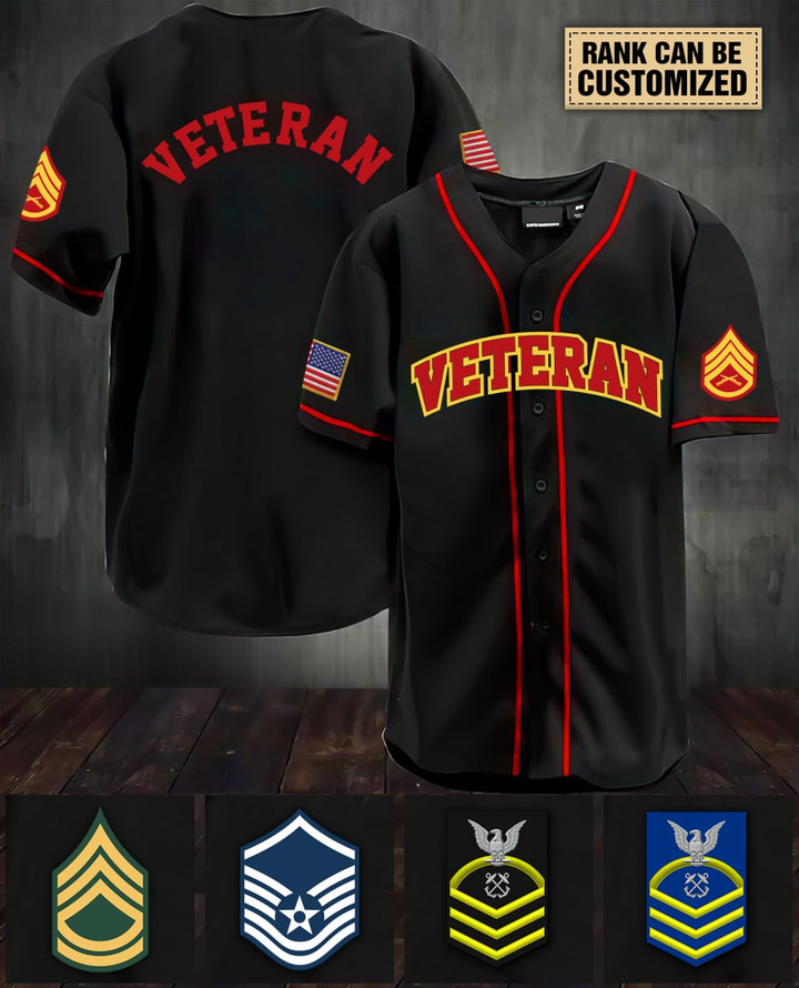 Personalized Veteran Baseball Jersey