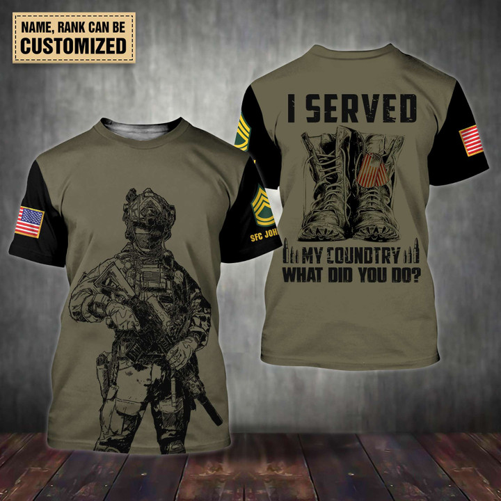Army Veteran - Personalized All Over Print T-shirt