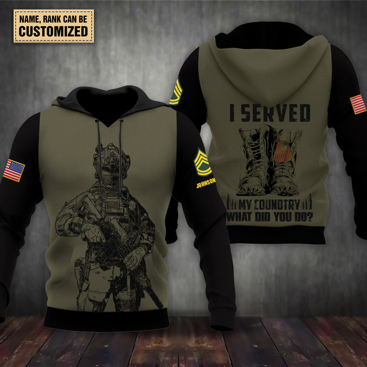 Army Veteran - Personalized All Over Print Hoodie 03